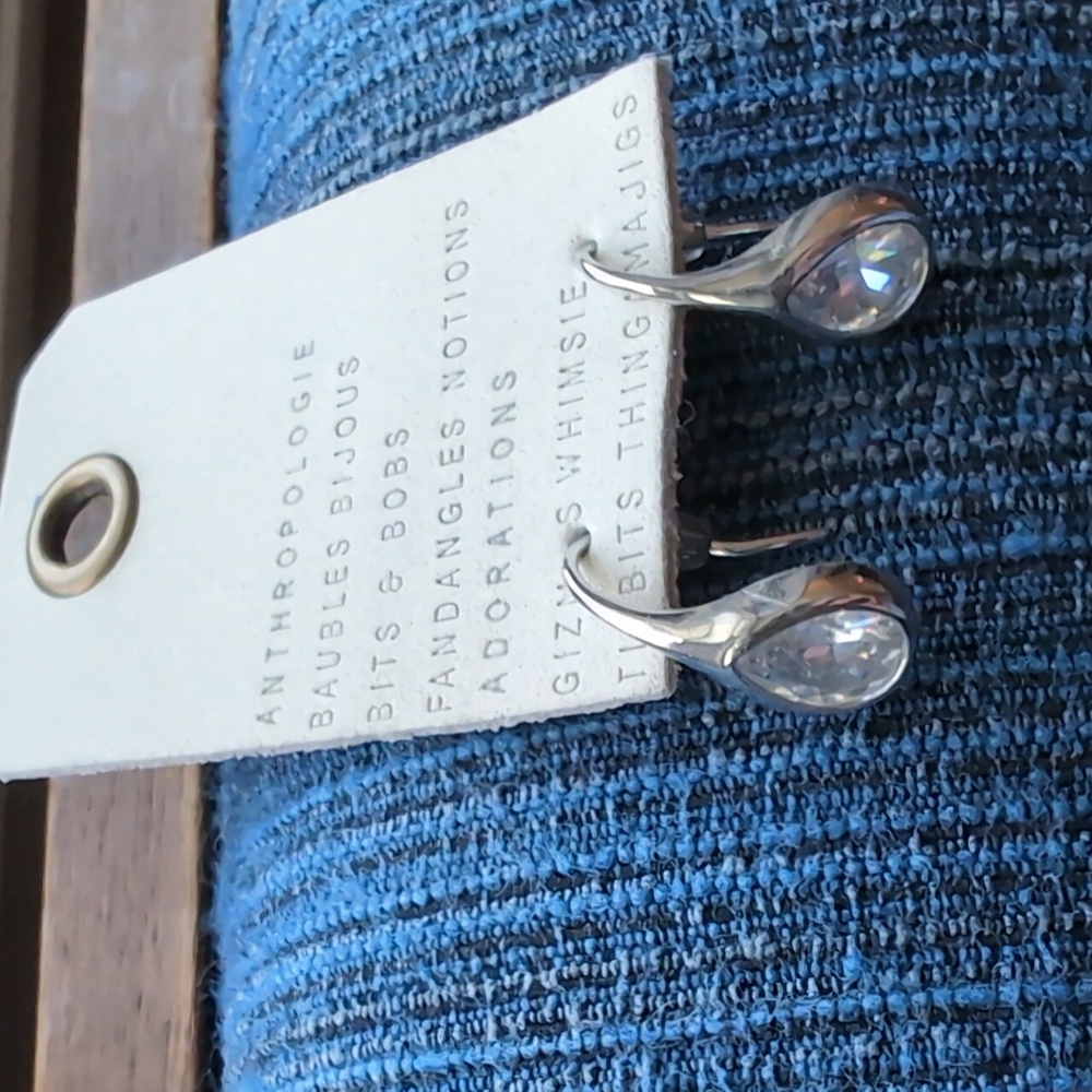 Anthropologie Delicate Crystal Huggie earring
